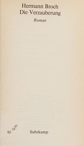 Cover image for Die verzauberung