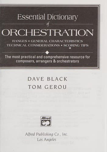 Cover image for Essential dictionary of orchestration