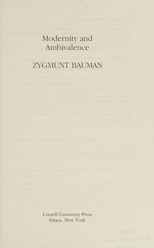 Cover image for Modernity and ambivalence