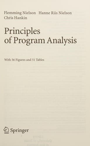 Cover image for Principles of program analysis
