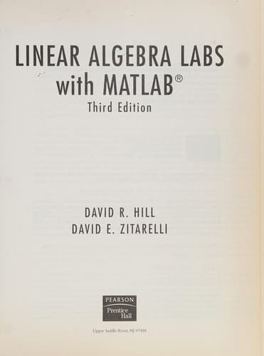 Cover image for Linear Algebra Labs with MATLAB (3rd Edition)