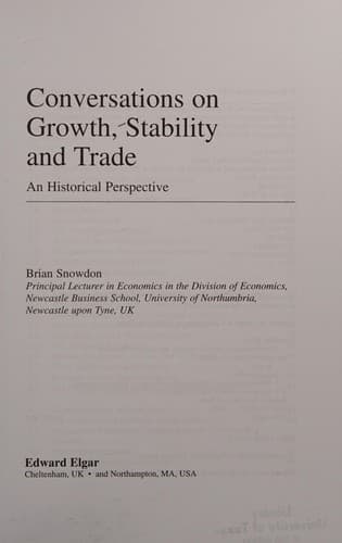 Cover image for Conversations on growth, stability and trade