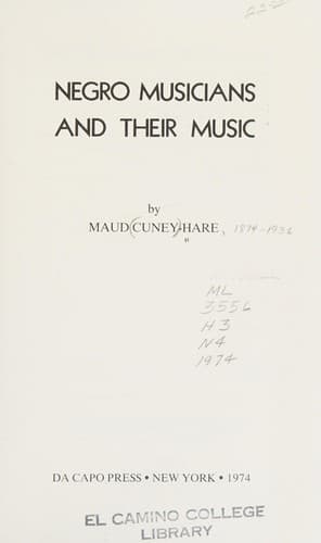 Cover image for Negro musicians and their music