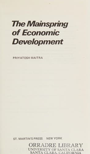 Cover image for The mainspring of economic development