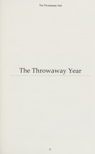 Cover image for Throwaway year