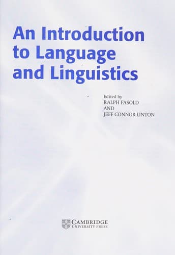 Cover image for An Introduction to language and linguistics