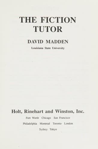 Cover image for The fiction tutor