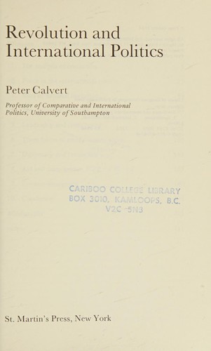 Cover image for Revolution and international politics