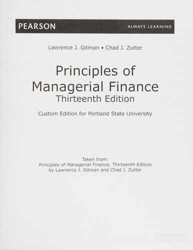 Cover image for Principles of managerial finance