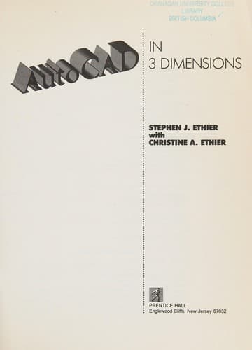 Cover image for AutoCAD in 3 dimensions