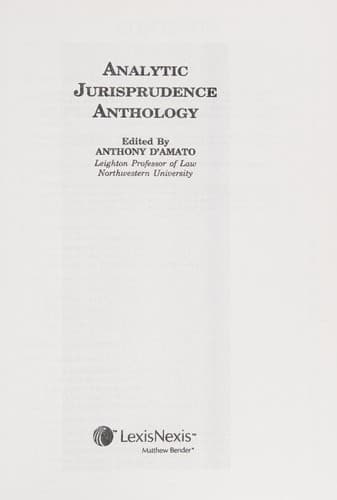 Cover image for Analytic jurisprudence anthology