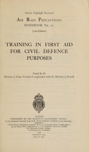 Training in first aid for civil defence purposes