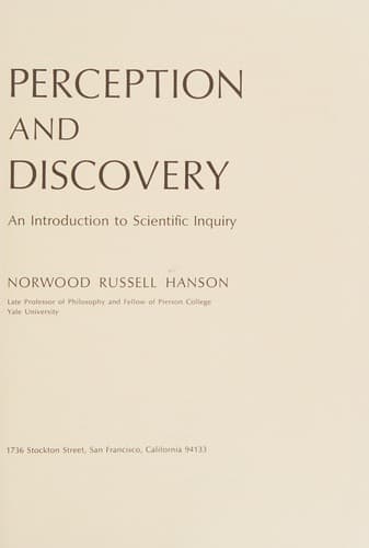 Cover image for Perception and discovery