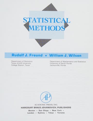 Cover image for Statistical methods