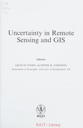 Cover image for Uncertainty in remote sensing and GIS