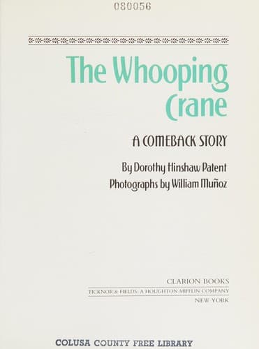 Cover image for The whooping crane