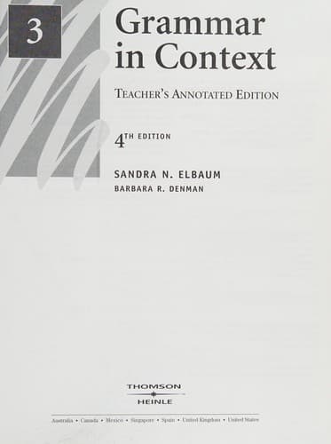 Cover image for Grammar in context