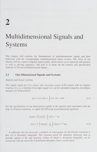 Cover image for One- and multidimensional signal processing algorithms and applications in image processing