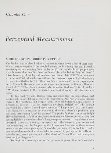 Cover image for Sensation and perception