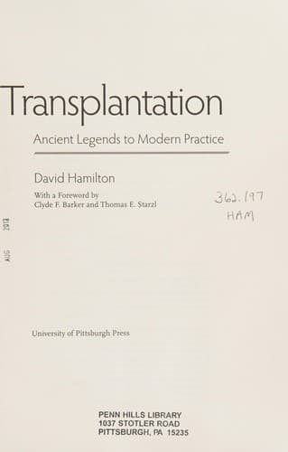 A history of organ transplantation