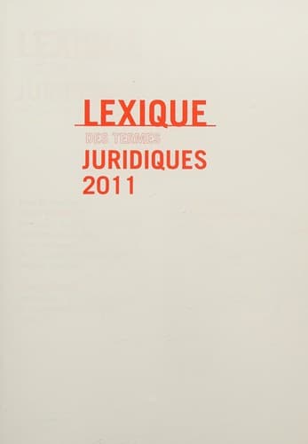 Cover image for Lexique des termes juridiques