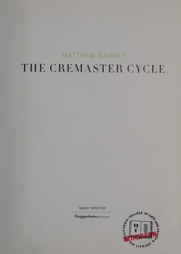 Cover image for Matthew Barney