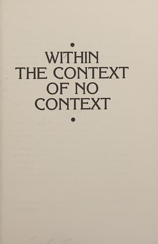 Cover image for Within the context of no context