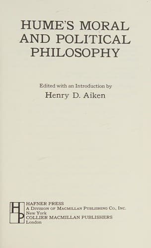 Cover image for Hume's moral and political philosophy