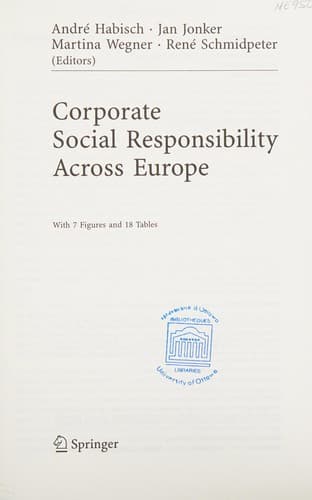Cover image for Corporate social responsibility across Europe