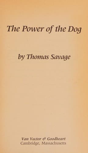 Cover image for The power of the dog
