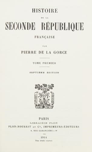 Cover image for Histoire de la seconde république française