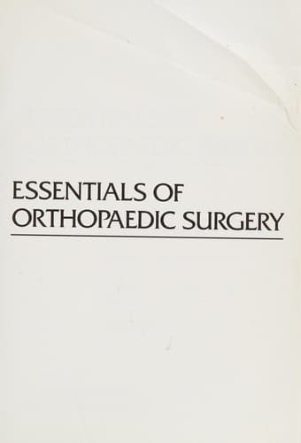 Cover image for Essentials of orthopaedic surgery