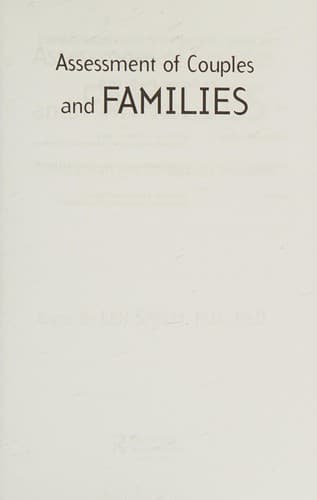 Cover image for Assessment of couples and families