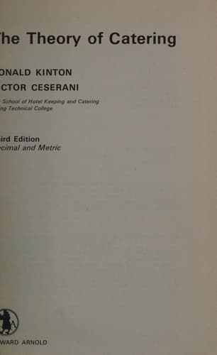 Cover image for The theory of catering