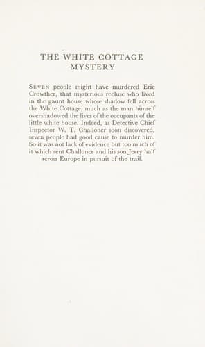 Cover image for The White Cottage mystery