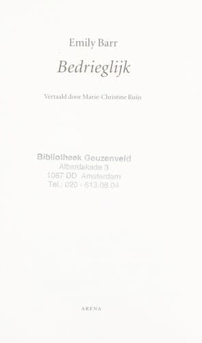 Cover image for Bedrieglijk