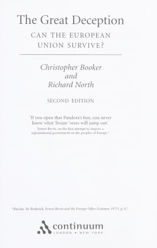 Cover image for GREAT DECEPTION: CAN THE EUROPEAN UNION SURVIVE?