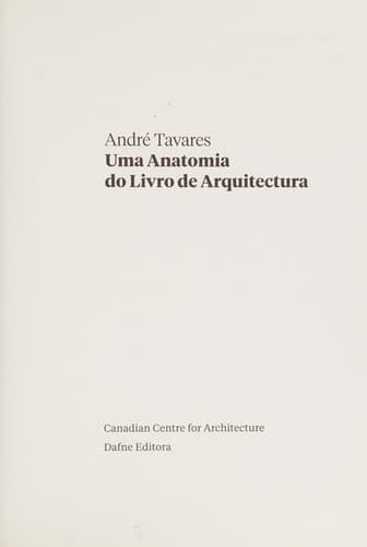 Uma anatomia do livro de arquitectura