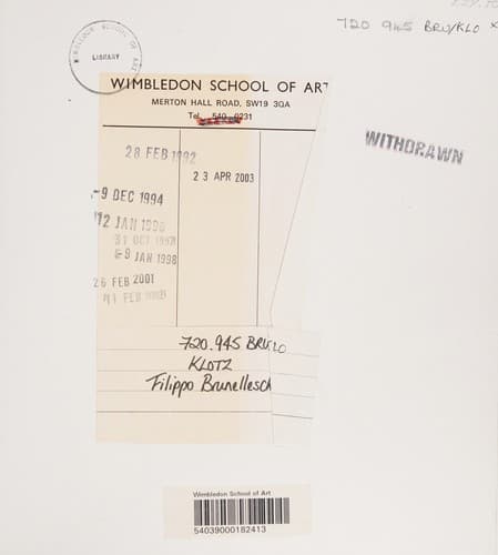 Cover image for Filippo Brunelleschi