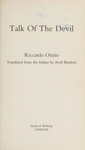 Cover image for Talk of the devil