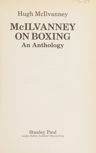 Cover image for McIlvanney on boxing