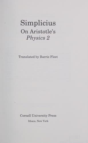Cover image for On Aristotle's Physics 2