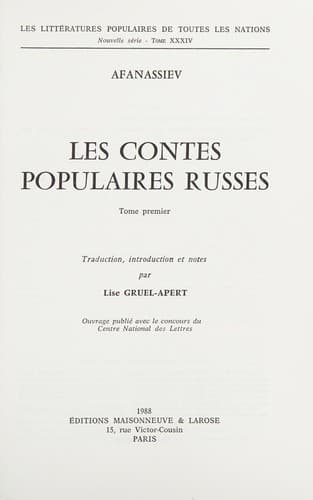 Cover image for Les contes populaires russes