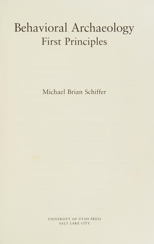 Cover image for Behavioral archaeology