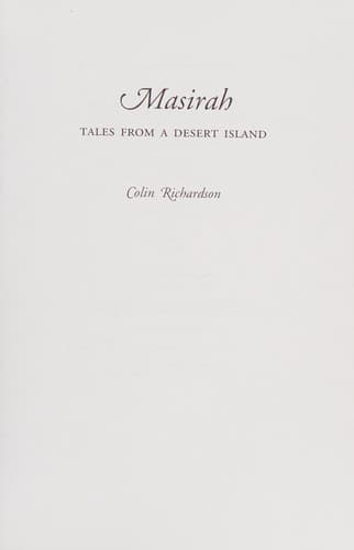 Cover image for Masirah