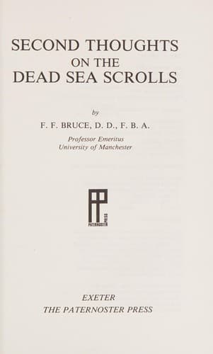 Cover image for Second Thoughts on the Dead Sea Scrolls