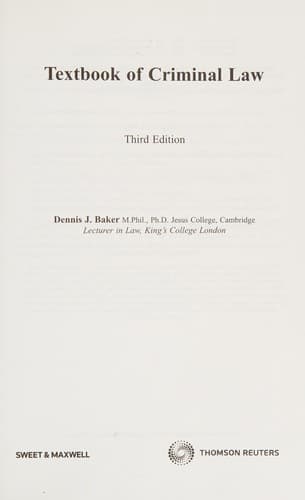 Cover image for Textbook of criminal law