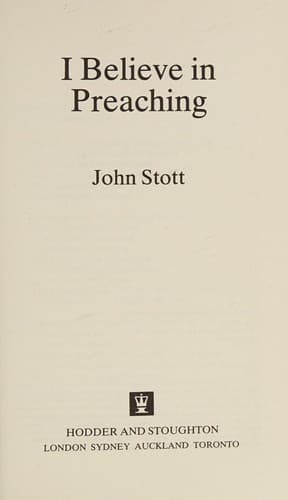 Cover image for I Believe in Preaching