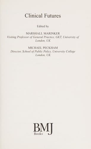 Cover image for Clinical futures