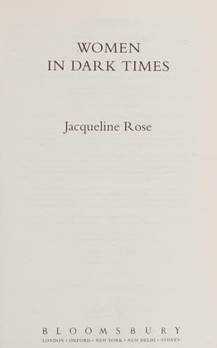 Cover image for Women in dark times